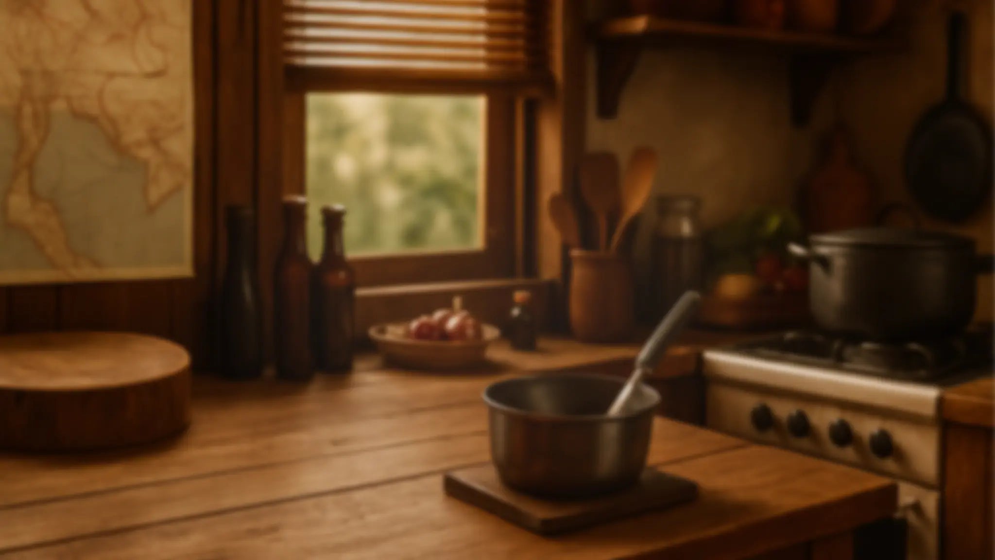 Rustic wooden Thai kitchen representing the authentic cooking traditions featured in the Thailand Travel Cookbook