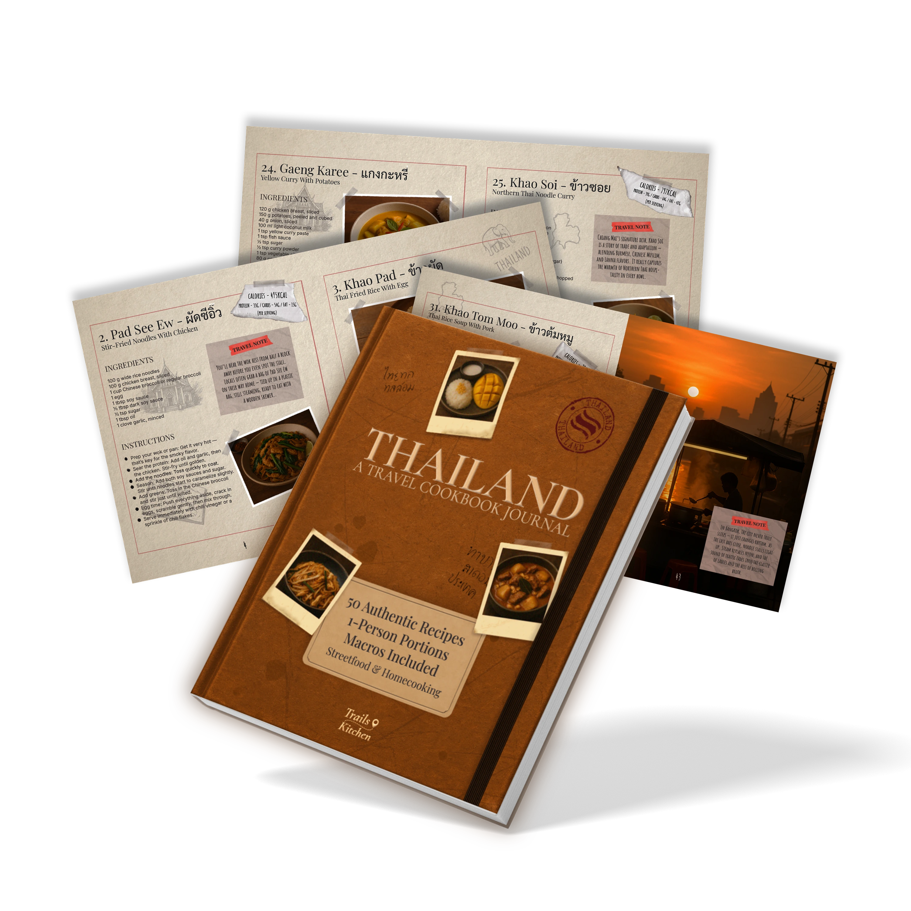 Sample recipes and food photography from the Thailand Travel Cookbook